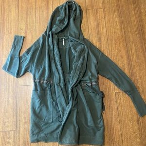 Free People Oversized Cardigan Green XS